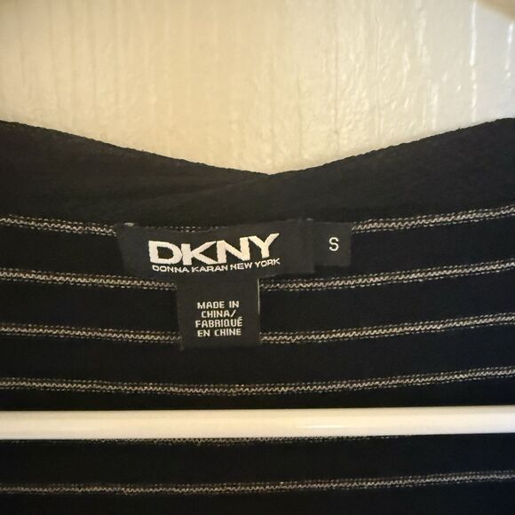 DKNY Women’s Button Up Striped Cardigan Lagenlook Y2K Pockets Merino Wool Small - Picture 6 of 7